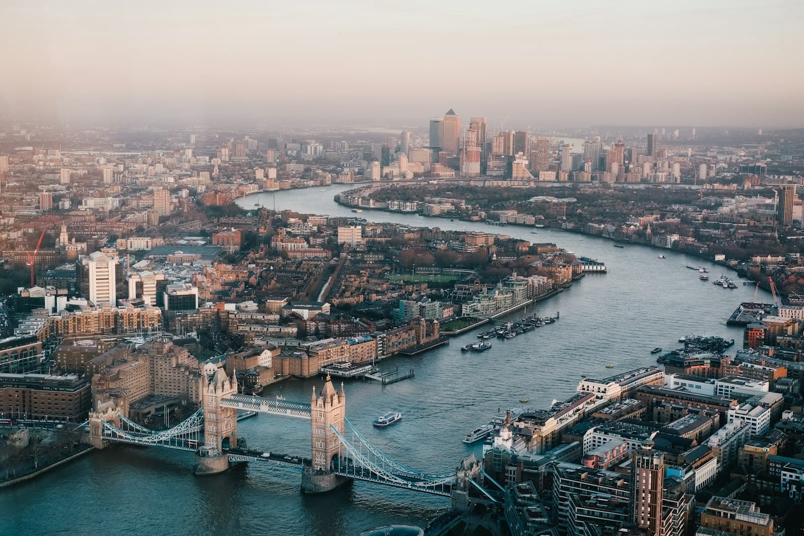 Riverside skyline and historic architecture in London, United Kingdom